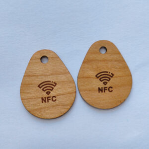 Customized size Bamboo Cherry key fobs RFID Mifare Key tags wood
