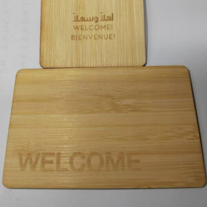 CR80 size Mifare Bamboo wood card High-precision Laser Engraving Logo, Scratch-Resistant & Non-Fading